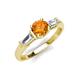 3 - Zosia 6.50 mm Round Citrine and Tapered Baguette Diamond Three Stone Engagement Ring  