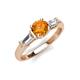 3 - Zosia 6.50 mm Round Citrine and Tapered Baguette Diamond Three Stone Engagement Ring  