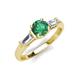 3 - Zosia 6.50 mm Round Lab Created Alexandrite and Tapered Baguette Diamond Three Stone Engagement Ring  