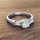 2 - Zosia 6.00 mm Round Opal and Tapered Baguette Diamond Three Stone Engagement Ring  