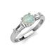 3 - Zosia 6.00 mm Round Opal and Tapered Baguette Diamond Three Stone Engagement Ring  