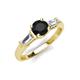 3 - Zosia 6.00 mm Round Black Diamond and Tapered Baguette Diamond Three Stone Engagement Ring  