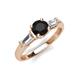3 - Zosia 6.00 mm Round Black Diamond and Tapered Baguette Diamond Three Stone Engagement Ring  