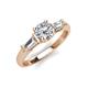 3 - Zosia GIA Certified 6.50 mm Round Diamond and Tapered Baguette Diamond Three Stone Engagement Ring  