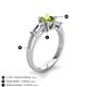 4 - Zosia 6.50 mm Round Peridot and Tapered Baguette Diamond Three Stone Engagement Ring  
