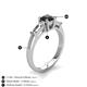 4 - Zosia 6.00 mm Round Black Diamond and Tapered Baguette Diamond Three Stone Engagement Ring  