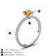 4 - Aurin 6.00 mm Cushion Shape Citrine and Diamond Engagement Ring 