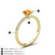 4 - Aurin 6.00 mm Cushion Shape Citrine and Diamond Engagement Ring 