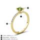 4 - Aurin 6.00 mm Cushion Shape Peridot and Diamond Engagement Ring 