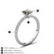 4 - Aurin 6.00 mm Cushion Shape Smoky Quartz and Diamond Engagement Ring 