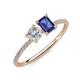 3 - Elyse IGI Certified 6.00 mm Cushion Shape Lab Grown Diamond and 7x5 mm Emerald Shape Iolite 2 Stone Duo Ring 