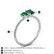 4 - Elyse 6.00 mm Cushion Shape Lab Created Emerald and 7x5 mm Emerald Shape Lab Created Emerald 2 Stone Duo Ring 