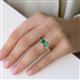 5 - Elyse 6.00 mm Cushion Shape Lab Created Emerald and 7x5 mm Emerald Shape Lab Created Alexandrite 2 Stone Duo Ring 