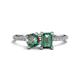 1 - Elyse 6.00 mm Cushion Shape and 7x5 mm Emerald Shape Lab Created Alexandrite 2 Stone Duo Ring 