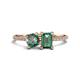 1 - Elyse 6.00 mm Cushion Shape and 7x5 mm Emerald Shape Lab Created Alexandrite 2 Stone Duo Ring 
