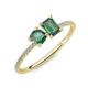 3 - Elyse 6.00 mm Cushion Shape and 7x5 mm Emerald Shape Lab Created Alexandrite 2 Stone Duo Ring 
