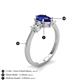 5 - Naomi 9x7 mm Pear Shape Blue Sapphire and Lab Grown Diamond Three Stone Engagement Ring 