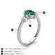 5 - Naomi 9x7 mm Pear Shape Emerald and Lab Grown Diamond Three Stone Engagement Ring 
