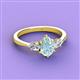 3 - Naomi 9x6 mm Pear Shape Aquamarine and Lab Grown Diamond Three Stone Engagement Ring 