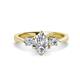 1 - Naomi GIA Certified 9x6 mm Pear Shape Diamond and Lab Grown Diamond Three Stone Engagement Ring 