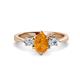 1 - Naomi 9x6 mm Pear Shape Citrine and Lab Grown Diamond Three Stone Engagement Ring 