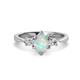 1 - Naomi 9x6 mm Pear Shape Opal and Lab Grown Diamond Three Stone Engagement Ring 