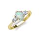 4 - Naomi 9x6 mm Pear Shape Opal and Lab Grown Diamond Three Stone Engagement Ring 