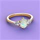 3 - Naomi 9x6 mm Pear Shape Opal and Lab Grown Diamond Three Stone Engagement Ring 