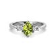 1 - Naomi 9x6 mm Pear Shape Peridot and Lab Grown Diamond Three Stone Engagement Ring 