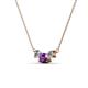 2 - Raia Amethyst and Diamond Three Stone Pendant 