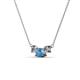 2 - Raia Blue Topaz and Diamond Three Stone Pendant 