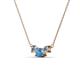 2 - Raia Blue Topaz and Diamond Three Stone Pendant 