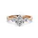 1 - Naomi 9x6 mm Pear Shape Forever Brilliant Moissanite and Lab Grown Diamond Three Stone Engagement Ring 