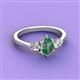 3 - Naomi 9x6 mm Pear Shape Lab Created Alexandrite and Lab Grown Diamond Three Stone Engagement Ring 