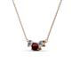 2 - Raia Red Garnet and Diamond Three Stone Pendant 