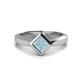 1 - Emilia 6.00 mm Princess Cut Aquamarine Solitaire Engagement Ring 
