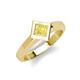 5 - Emilia 6.00 mm Princess Cut Lab Created Yellow Sapphire Solitaire Engagement Ring 