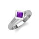 5 - Emilia 6.00 mm Princess Cut Amethyst Solitaire Engagement Ring 