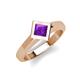 5 - Emilia 6.00 mm Princess Cut Amethyst Solitaire Engagement Ring 