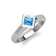 5 - Emilia 6.00 mm Princess Cut Blue Topaz Solitaire Engagement Ring 