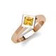 5 - Emilia 6.00 mm Princess Cut Citrine Solitaire Engagement Ring 