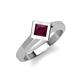 5 - Emilia 6.00 mm Princess Cut Rhodolite Garnet Solitaire Engagement Ring 