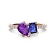 1 - Zahara 9x6 mm Pear Amethyst and 7x5 mm Emerald Cut Iolite 2 Stone Duo Ring 
