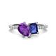 1 - Zahara 9x6 mm Pear Amethyst and 7x5 mm Emerald Cut Iolite 2 Stone Duo Ring 