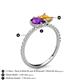 6 - Zahara 9x6 mm Pear Amethyst and 7x5 mm Emerald Cut Citrine 2 Stone Duo Ring 