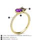 6 - Zahara 9x6 mm Pear Amethyst and 7x5 mm Emerald Cut Smoky Quartz 2 Stone Duo Ring 