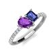 5 - Zahara 9x6 mm Pear Amethyst and 7x5 mm Emerald Cut Iolite 2 Stone Duo Ring 