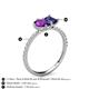 6 - Zahara 9x6 mm Pear Amethyst and 7x5 mm Emerald Cut Iolite 2 Stone Duo Ring 