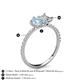 6 - Zahara 9x6 mm Pear Aquamarine and 7x5 mm Emerald Cut Forever One Moissanite 2 Stone Duo Ring 