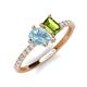 5 - Zahara 9x6 mm Pear Aquamarine and 7x5 mm Emerald Cut Peridot 2 Stone Duo Ring 
